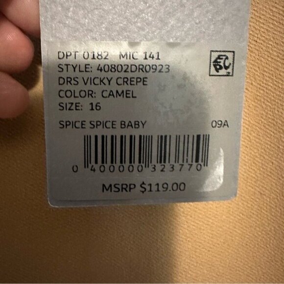 Preston & York Vicky Camel Crepe Shift Dress - Size 16 Minimalist Old Money - Picture 9 of 10